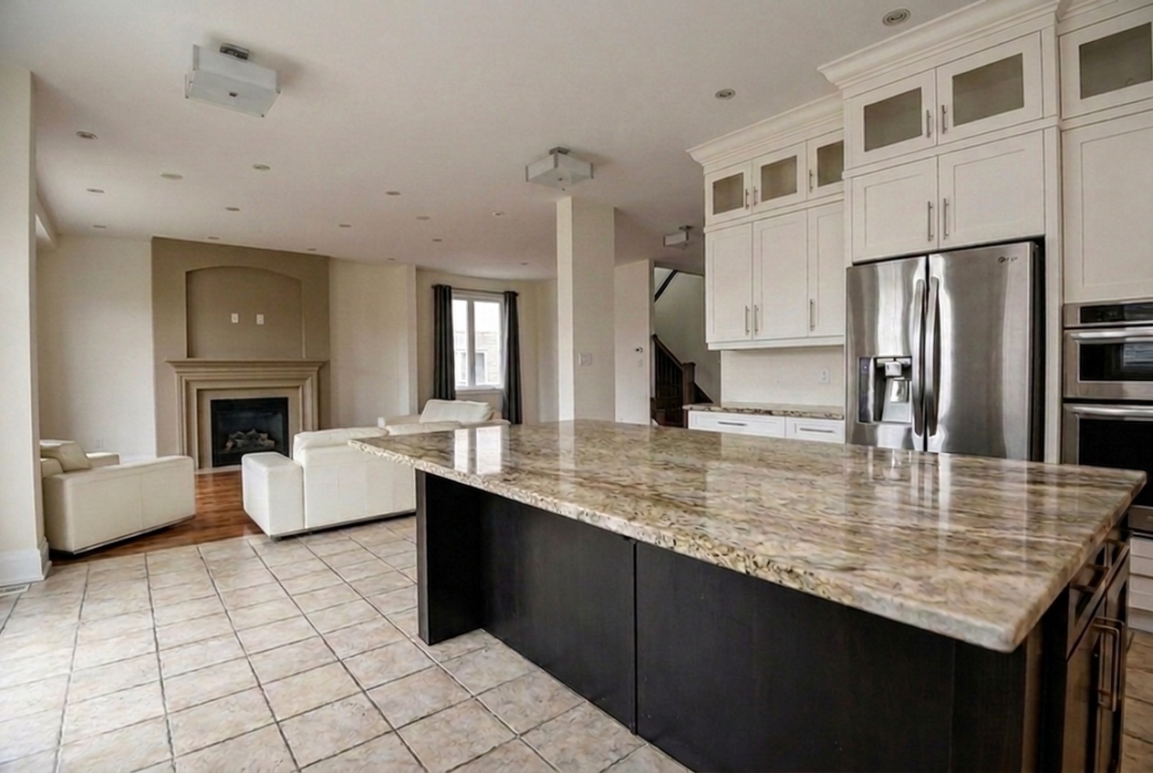 Kitchen and living room before renovation